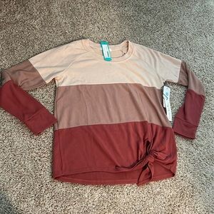 NWT Stitch Fix Size Small Color Block Tie Front Knit Top
